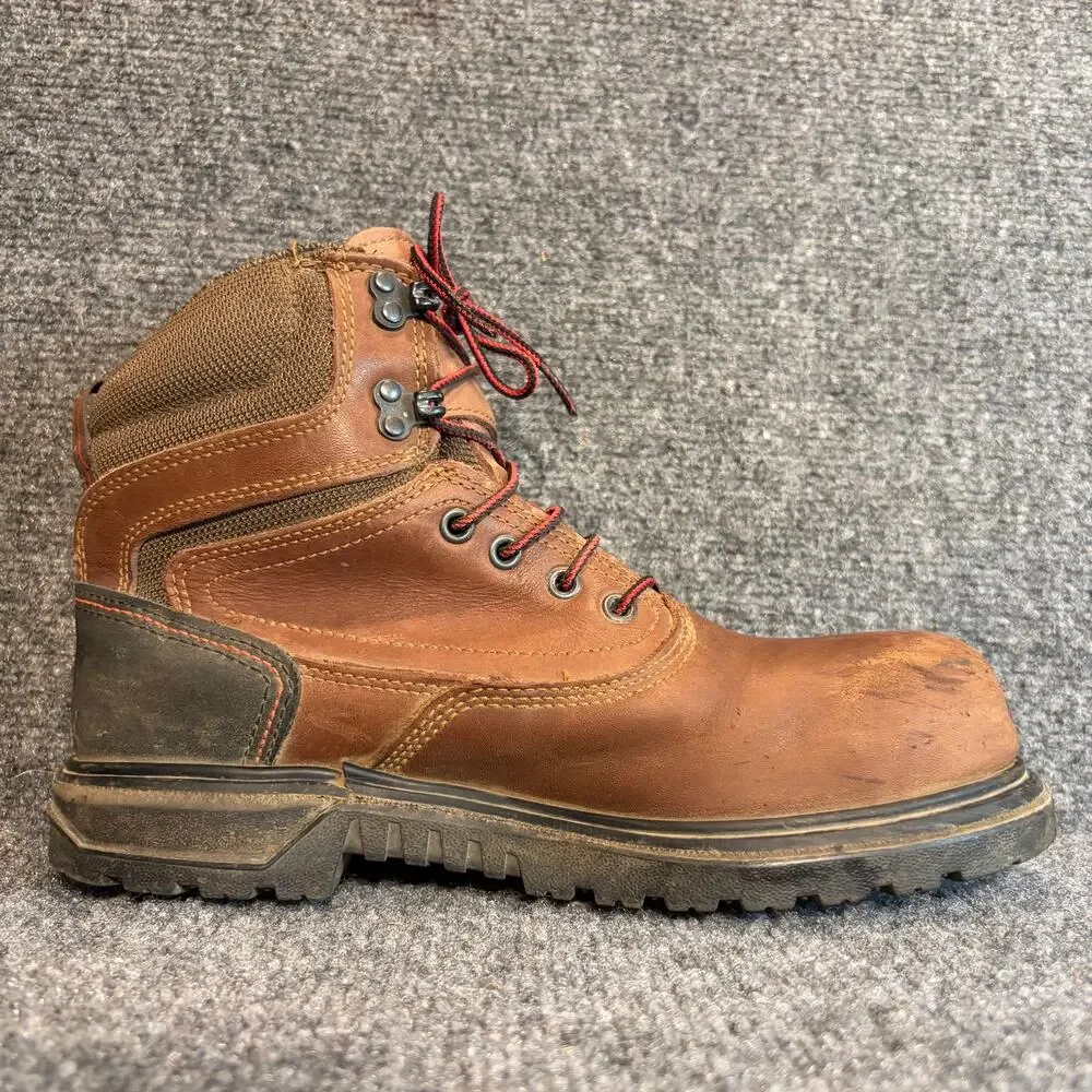 Red Wing Waterproof Brown Leather Safety Toe Work Boots Womens Size 8.5 B